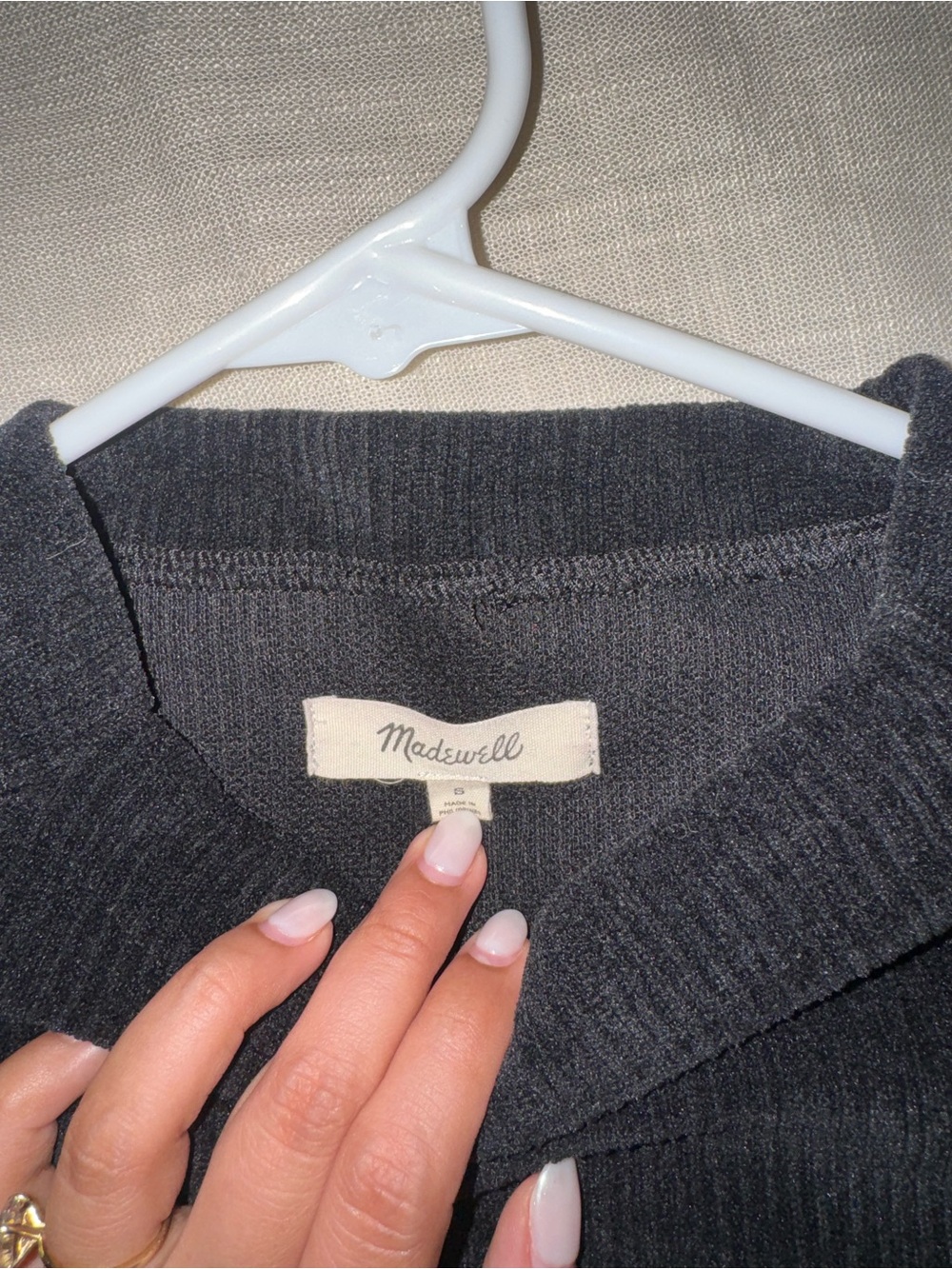 Madewell Black Ribbed Scoop Crewneck Sweater - Picture 4 of 6